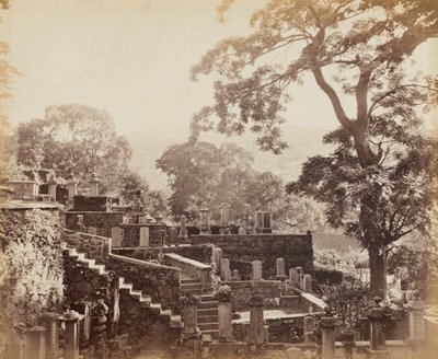 Japán templomtemető, Shuntoji, Nagaszaki, c. 1867. alkotó: Felice A. Beato