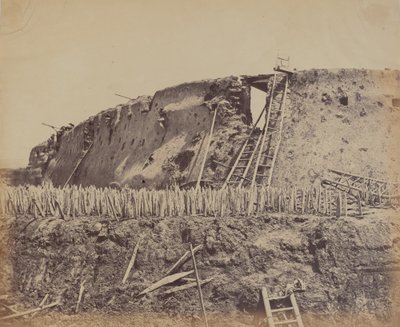 Észak-Taku erőd szöge, amelybe a franciák beléptek, 1860. augusztus 21., 1860. alkotó: Felice Beato