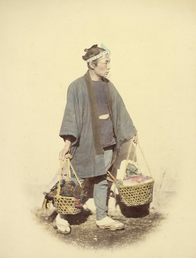 Japán szakácsnő, visszatérőben a piacról alkotó: Felice Beato