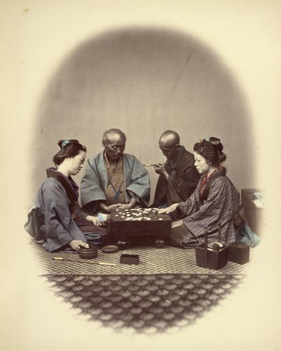 Go játékot játszó japánok alkotó: Felice Beato