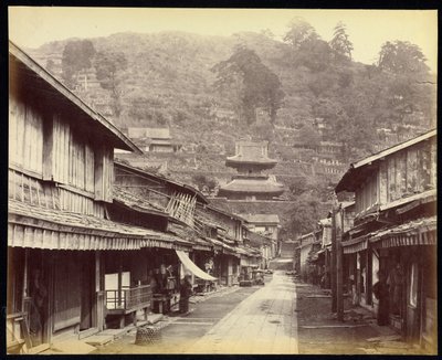 Temple Street, Native Town, Nagasaki alkotó: Felice Beato