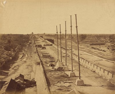 Az Antin Gate fal tetejét brit és francia csapatok vették birtokba, 1860. október 21. alkotó: Felice Beato