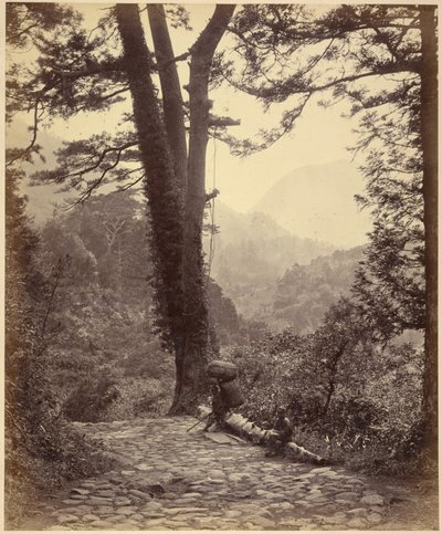 Kilátás a Hakone-hágóra alkotó: Felice Beato