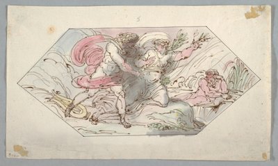 Rajz, Apolló és Daphne, 1796-98 alkotó: Felice Giani
