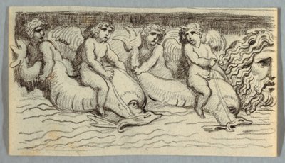 Frieze delfinekkel és puttóval alkotó: Felice Giani