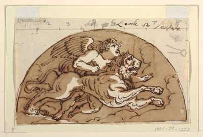 Leo, Lunette for Ceiling, Nyolcszögletű szoba, Palazzo Milzetti, Faenza alkotó: Felice Giani