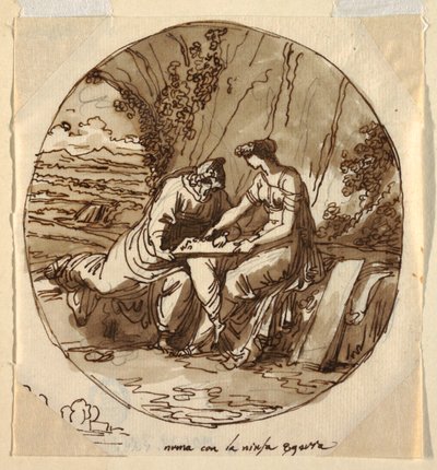 Numa Pompilius és Egeria, Sala di Numa Pompilius, Palazzo Milzetti, Faenza alkotó: Felice Giani