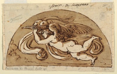 Halak, Lunette for Ceiling, Nyolcszögletű szoba, Palazzo Milzetti, Faenza alkotó: Felice Giani
