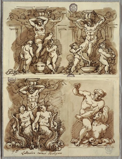 Három Herm, Tanulmányok Carracci után alkotó: Felice Giani