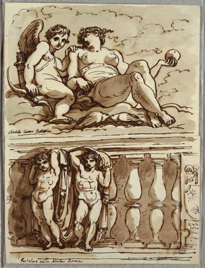 Vénusz és Ámor, Tanulmány Annibale Carracci után alkotó: Felice Giani