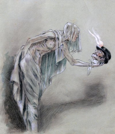 A járókelők között, c1850-1898 alkotó: Felicien Joseph Victor Rops