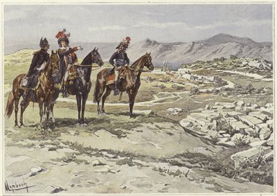 Lovas katonák Nikopolist felmérve alkotó: Felicien baron de Myrbach-Rheinfeld