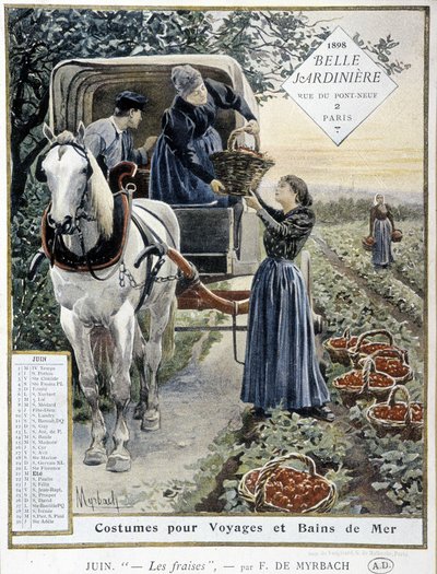 Eperszedés – Myrbach, „The Beautiful Planter” naptár, 1898. június alkotó: Felicien baron de Myrbach-Rheinfeld