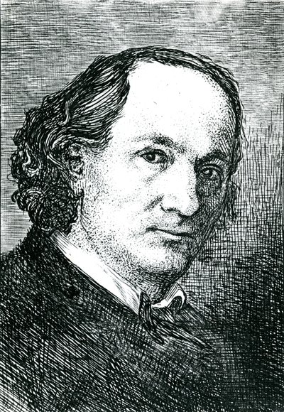 Charles Baudelaire (1821-67) (metszet) (f/w fotó) alkotó: Felix (after) Bracquemond