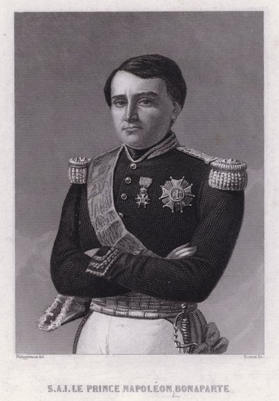 Bonaparte Napóleon herceg, Jeromos, vesztfáliai király fia, I. Napóleon császár legfiatalabb testvére (metszet) alkotó: Felix (after) Philippoteaux