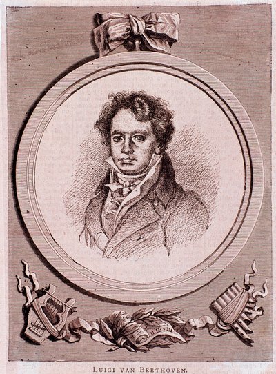 Ludwig van Beethoven német zeneszerző portréja alkotó: Felix Auguste Clement