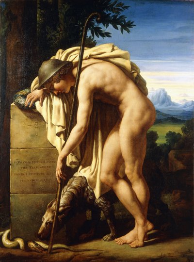 Egy pásztor sír a szúnyognak emelt síron, 1808 alkotó: Felix Boisselier