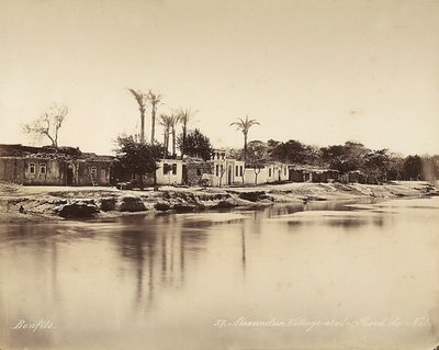 Alexandria, Egyiptom: arab falu a Nílus partján alkotó: Félix Bonfils