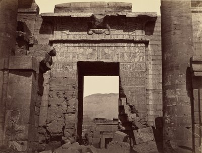 A templom kapujának részletei, Medinet Habu alkotó: Félix Bonfils