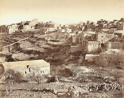 Panorámás kilátás Betlehemre, Izrael alkotó: Félix Bonfils