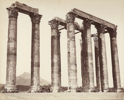Az Olympeion, vagyis az Olimpiai Zeusz temploma az Akropoliszon, Athén alkotó: Félix Bonfils