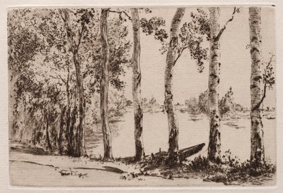 Aspens a Szajna partján. alkotó: Felix Bracquemond