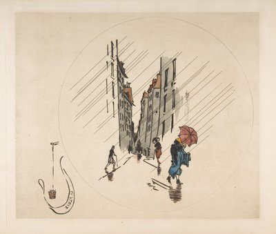 Dísz egy tányérhoz: Eső, 1870. alkotó: Felix Bracquemond