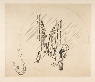Dísz tányérhoz: Eső, 1870. alkotó: Felix Bracquemond