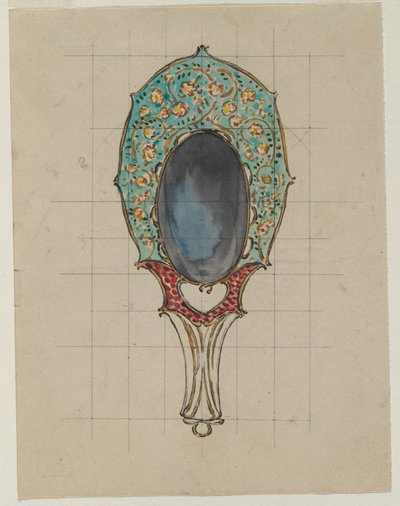 Tervezés kézi tükörhöz, c. 1900-1902. alkotó: Felix Bracquemond