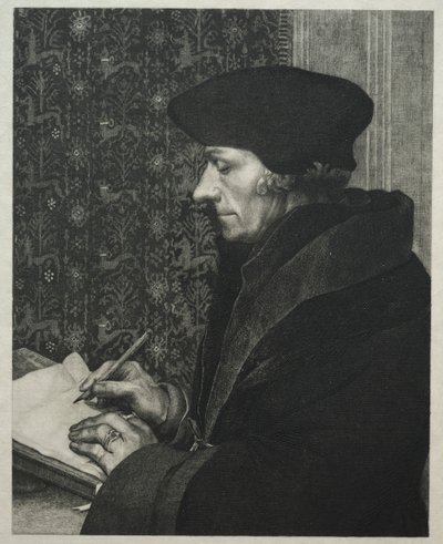 Erasmus, Holbein után, 1863. alkotó: Felix Bracquemond