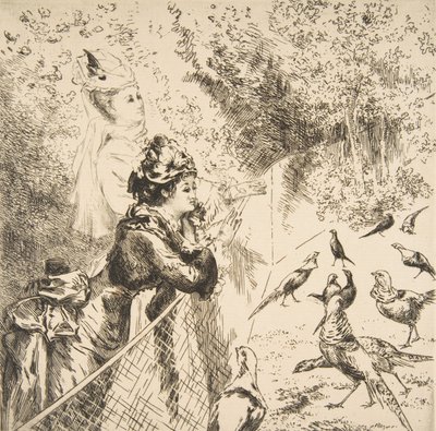 Az Állatkertben kb. 1873. alkotó: Felix Bracquemond