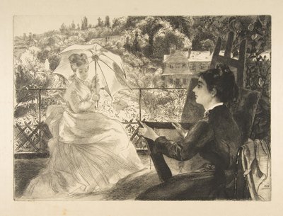 La Terrasse de la Villa Brancas, 1876. alkotó: Felix Bracquemond