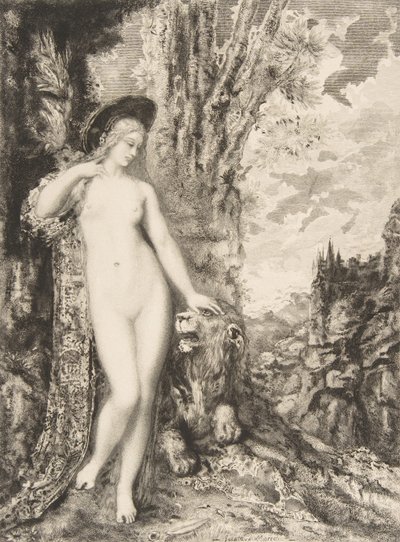 A szerelmes oroszlán, 1886. alkotó: Felix Bracquemond
