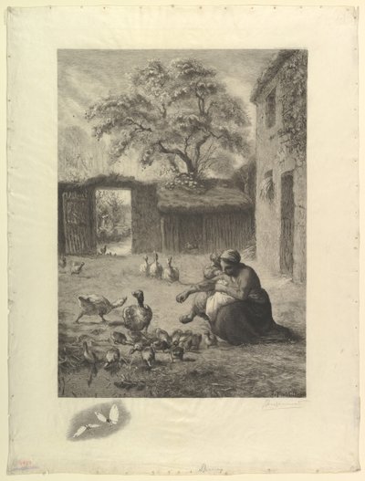 Tavasz, Millet pasztellje után, 1888. alkotó: Felix Bracquemond