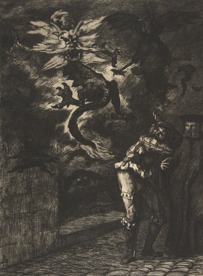 Panurge elhagyja a Raminagrobist, 1854-55. alkotó: Felix Bracquemond
