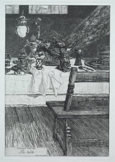 A táblázat, H. Leys nyomán, 1868. alkotó: Felix Bracquemond
