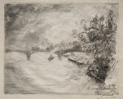 Kilátás a Saint-Pères-i hídra alkotó: Felix Bracquemond