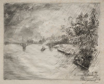 Kilátás a Saint-Pères-i hídra, 1877. alkotó: Felix Bracquemond