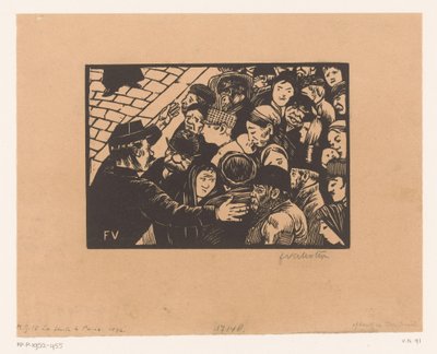 A rendőr megállítja a tömeget La foule a Paris alkotó: Felix Edouard Vallotton