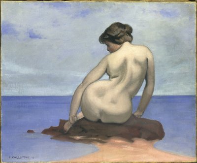 Fürdős sziklán ülve, 1910. alkotó: Felix Edouard Vallotton