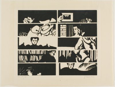 Lemondási lap, tíz fadarab töredékei az Intimációkból alkotó: Felix Edouard Vallotton