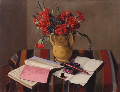 Szegfű és számadáskönyvek, 1925 alkotó: Felix Edouard Vallotton