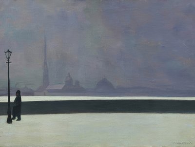 A Newa, fényköd (La Néva, brume légère). 1913 alkotó: Felix Edouard Vallotton