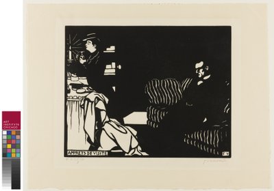Látogatásra készülődés, nyolcas tábla az Intimaciesből, 1898 alkotó: Felix Edouard Vallotton
