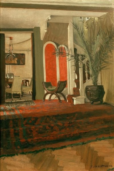 Belső, lépcsőházas nappali és étkező a fo alkotó: Felix Edouard Vallotton