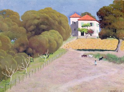 Táj, A vörös tetős ház, 1924 alkotó: Felix Edouard Vallotton