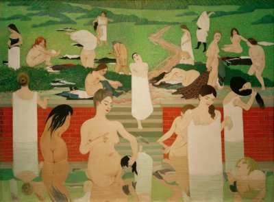 Fürdő nyári estén alkotó: Felix Edouard Vallotton