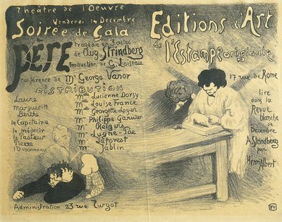 A párizsi opera műsora, beleértve August Strindberg műveit is alkotó: Felix Edouard Vallotton