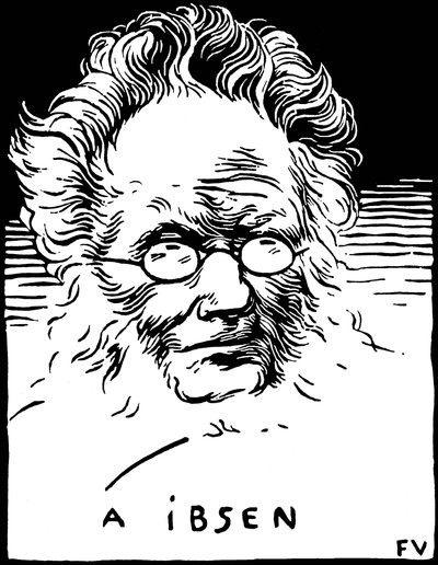 Henrik (Henri) Johan Ibsen (1828-1906) norvég drámaíró portréja. Metszet: Felix Edouard Vallotton (1865-1925) alkotó: Felix Edouard Vallotton