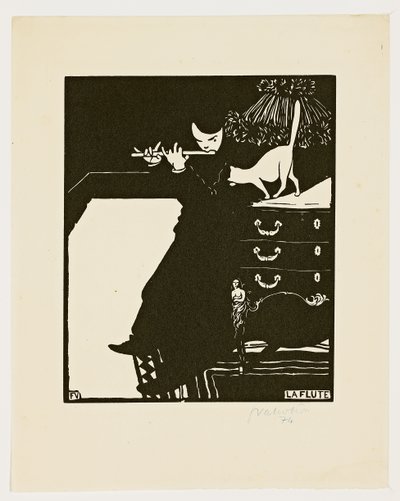 A fuvola, a "Hangszerek" sorozatból, 1896-97 alkotó: Felix Edouard Vallotton